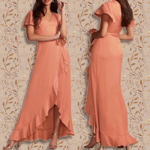 David’s Bridal Bridesmaid Dress, Desert Coral, 12